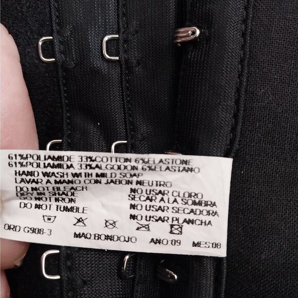 NWOT! ARDYSS! GORGEOUS BLACK ELASTIC PANEL & LACE FULL LENGTH CORSET! SZ 36 - Picture 9 of 10